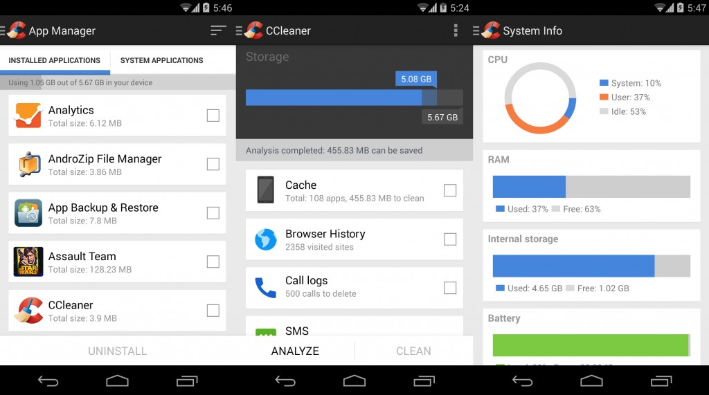 review about ccleaner for android