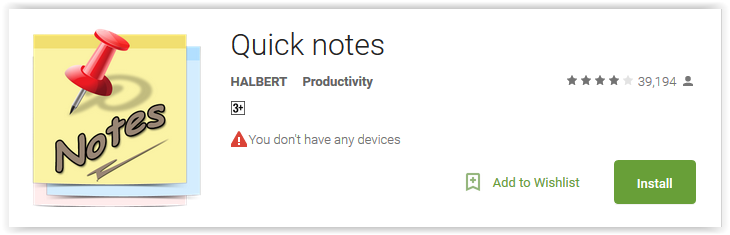 quick note for android