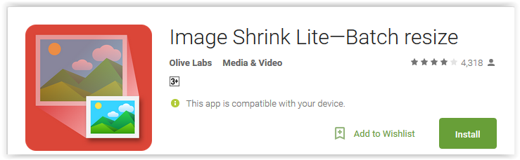 Image Shrink Lite-Batch resize - Android Apps Reviews/Ratings and