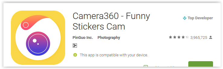 camera360 funny stickers