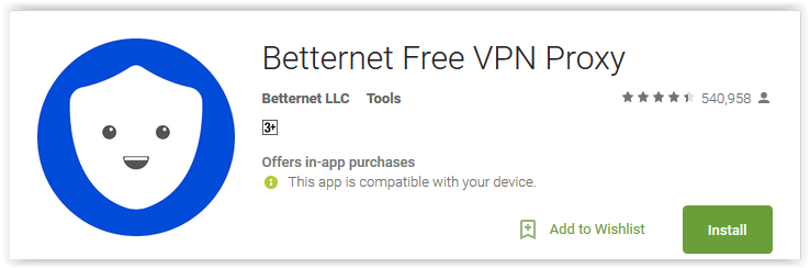 betternet unlimited free vpn proxy google chrome